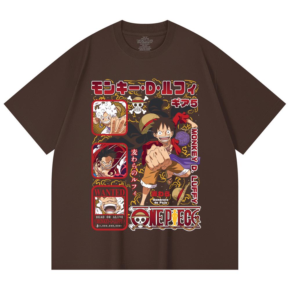 230 Gsm 100% Cotton One Piece V78 Luffy Print Unisex Heavy Cotton T Shirt