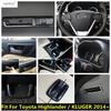 Center Console Gear Shift Panel Water Cup Frame Door Handle Bowl Cover Trim For Toyota Highlander / KLUGER 2014- Accessories