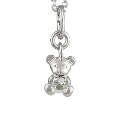 Japan Design Teddy Bear Box Crystal Quartz Teddy Bear Necklace Adjuster Sterling Silver 925 (Slide Venetian) Shinjuku Gin No Kura