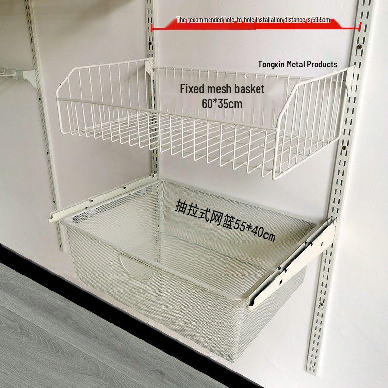 L-Shaped Wardrobe Storage: Cloakroom Accessory, Net Rack, AA Column, Basket Dames Combination