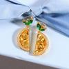New Hot Brand Vintage Earrings for Women Gift Luxury Jewelry Fashion Orange Type Designer Eardrop Lady Party Stud Earrings