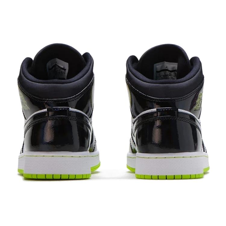 Jordan 1 Mid Black Cyber Mystic Green GS BQ6931-003