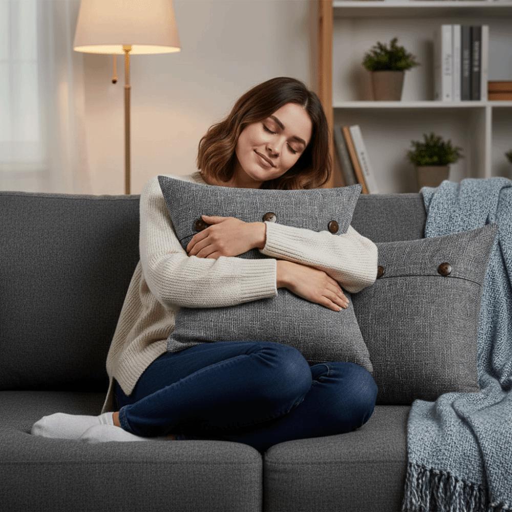 2PCS Imitation Linen Pillow Cover Breathable Japanese Style Throw Pillowcover Polyester Soft Buttoned Pillowslip Home Decor