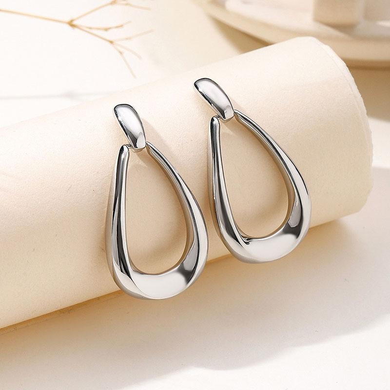 Women's Fashion Trendy Metal Punk Earrings Hollow Geometric Drop Dangle Earring Female Banquet Party Holiday Dressing Gifts