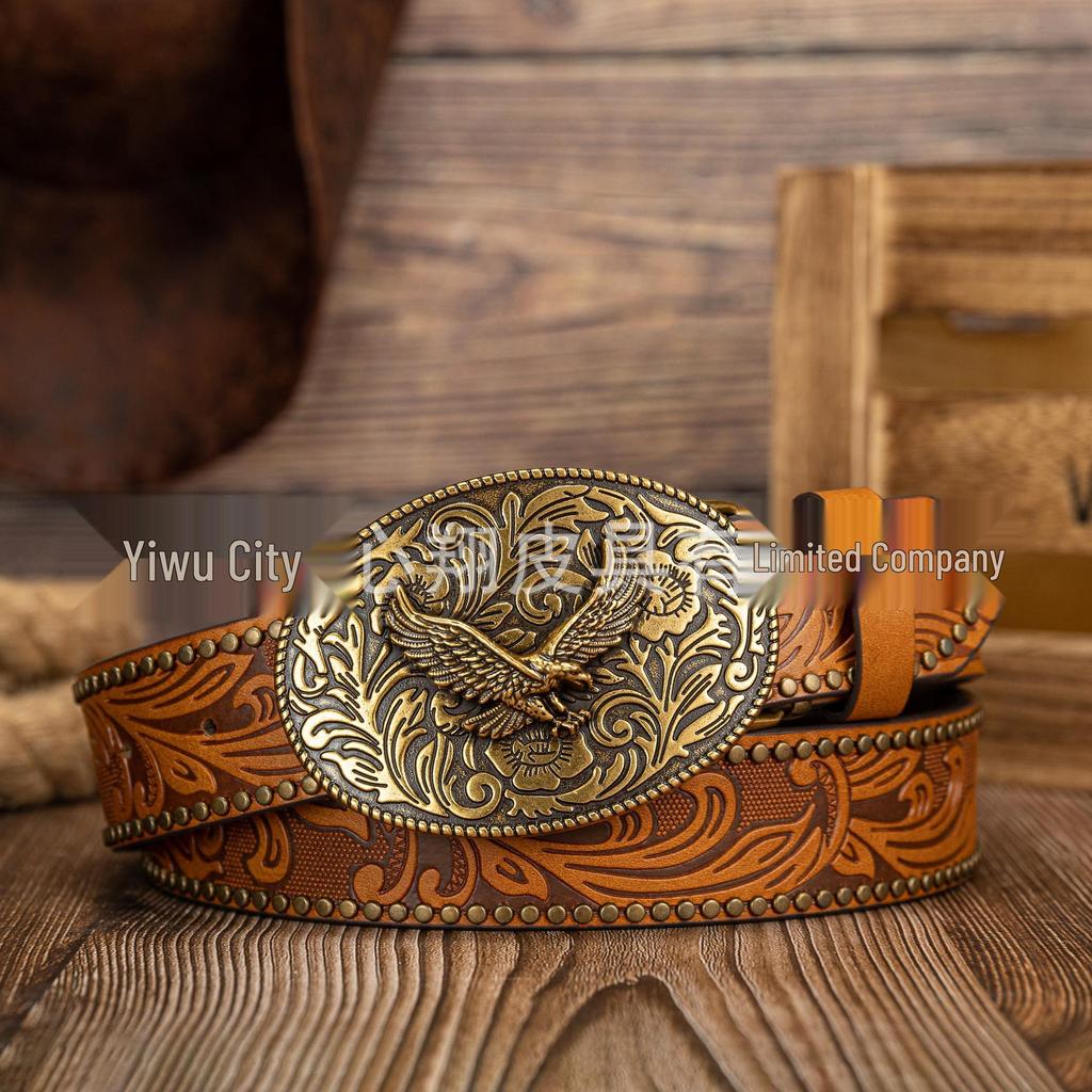 Vielseitiger Unisex-Gürtel aus PU-Leder mit Adler-Design und großer Dornschließe