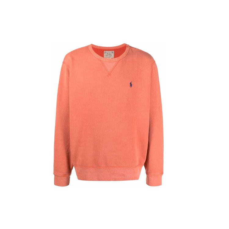 

Polo Ralph Lauren FW21 Свитер с круглым вырезом и длинными рукавами с вышивкой логотипа Мужской свитер Оранжевый 710792815-012 S