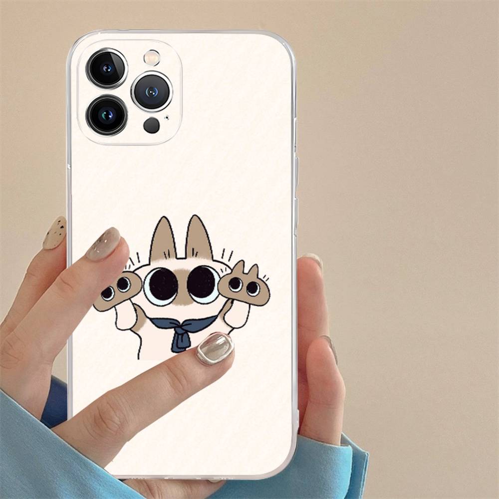 Cartoon Siamese Cat Couple TPU Silicone Case for IPhone 11 12 13 14 15 16 17 Pro Max Shockproof Clear Back Cover