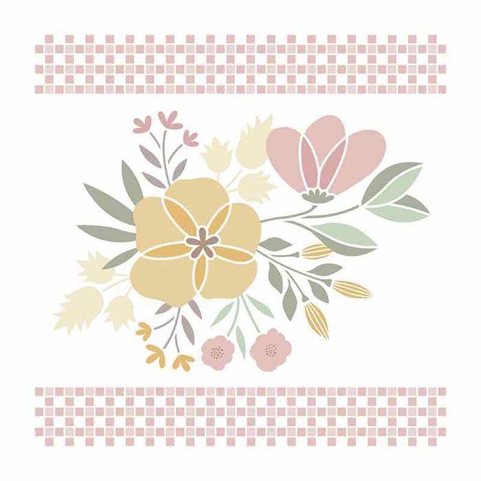 Stencil 8'x8' On My Way Flowers