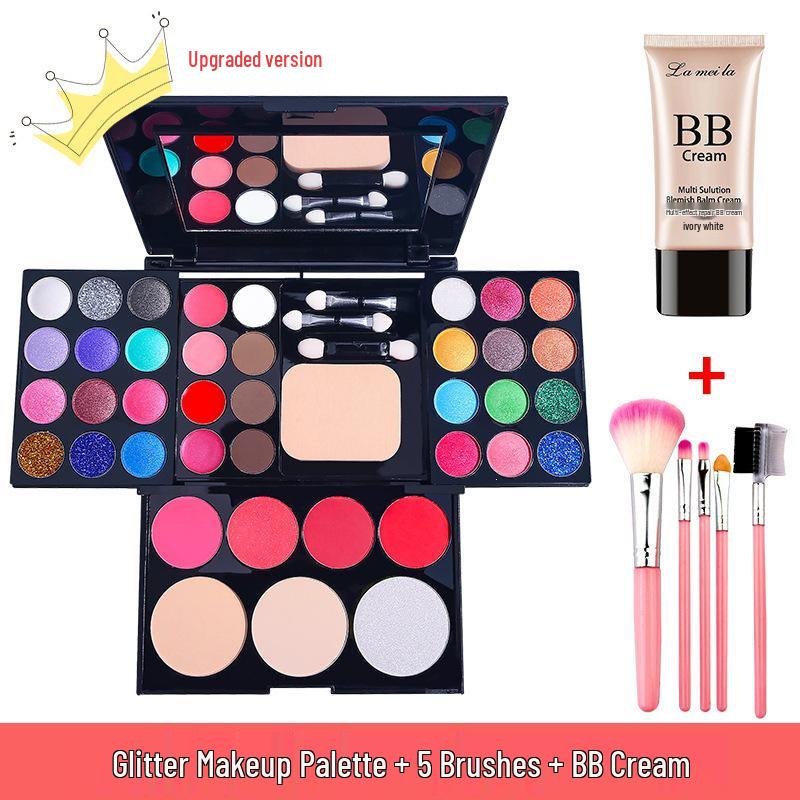 39-Color Eyeshadow Palette & Makeup Set: Beginner-Friendly Blush, Powder, Lipstick Combo