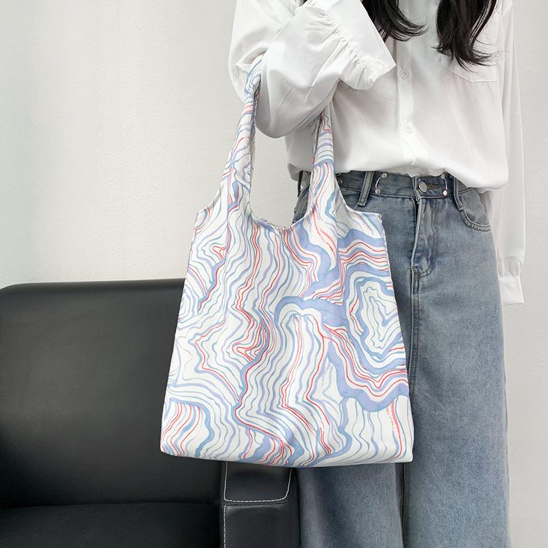 Summer Multi Pattern Retro Oil Painting Small Floral Canvas Bag One Shoulder Hand-held Large Capacity Vest Bag