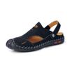 New Closed-Toe Slippers Men's Leather Summer Breathable Hollowed Leisure Sports Hole Outdoor Beach Sandals