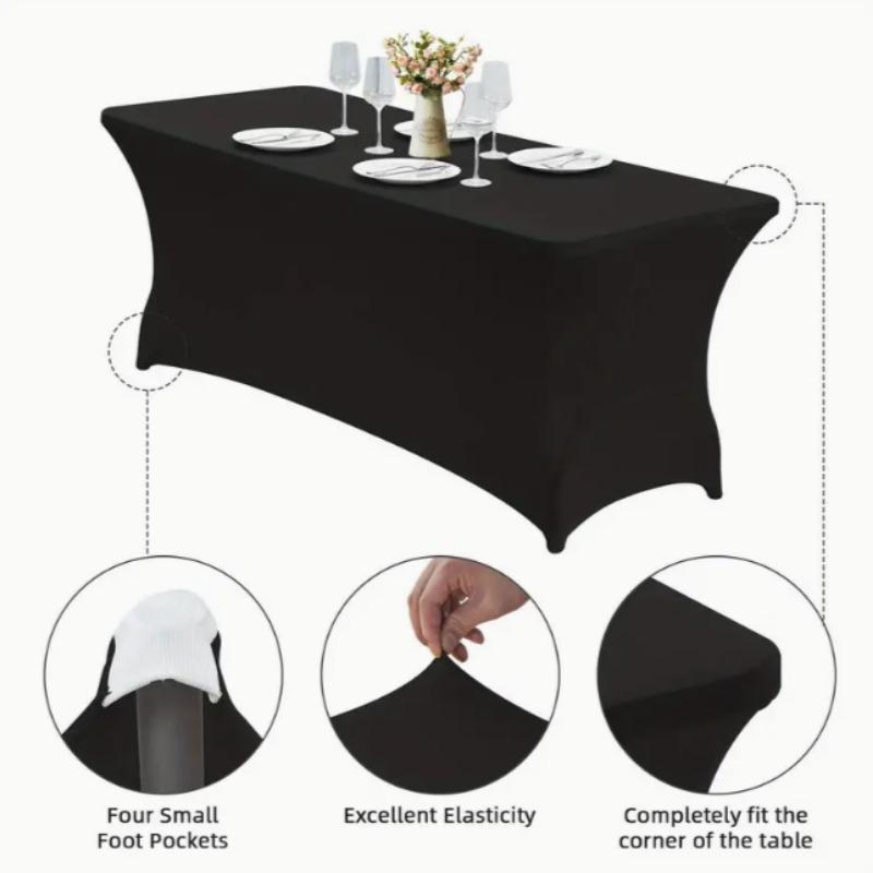 1PC Table Cloth For Hotel Wedding Party Banquet Outdoor  Solid Color Tablecloth  Elastic Washable Wrinkle Resistant