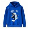 Kids Boys Girls Hoodie, Cool Shark Stay Cool Print Casual Pullover Hooded Sweatshirt for Daily Wear