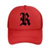 Oversized Graphic R Print  Mesh Baseball Cap Dad Hat Hip Hop Snapback Cap