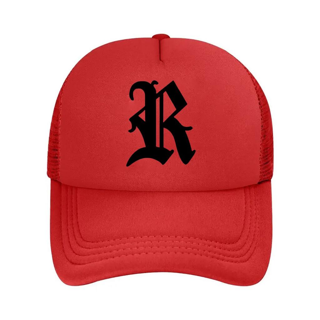 Oversized Graphic R Print Mesh Baseball Cap Dad Hat Hip Hop Snapback Cap