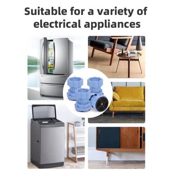 4/8Pcs Washing Machine Universal Heightening Pads Washer Dryer Leveling Stand Easy To Install Noise Reduction Anti-Vibration Riser Pads