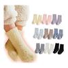 [ZGKULAEAOW] Baby Socks, 3 Pairs, Boa Socks, Thick, Baby Socks, Crew Length, Anti-Slip, Boys, Girls, Warm, Soft, Fluffy Socks, Walking Practice, For