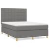Exclusive House - Slatted Bed Base with Mattress Dark Grey 140x190cm Fabric