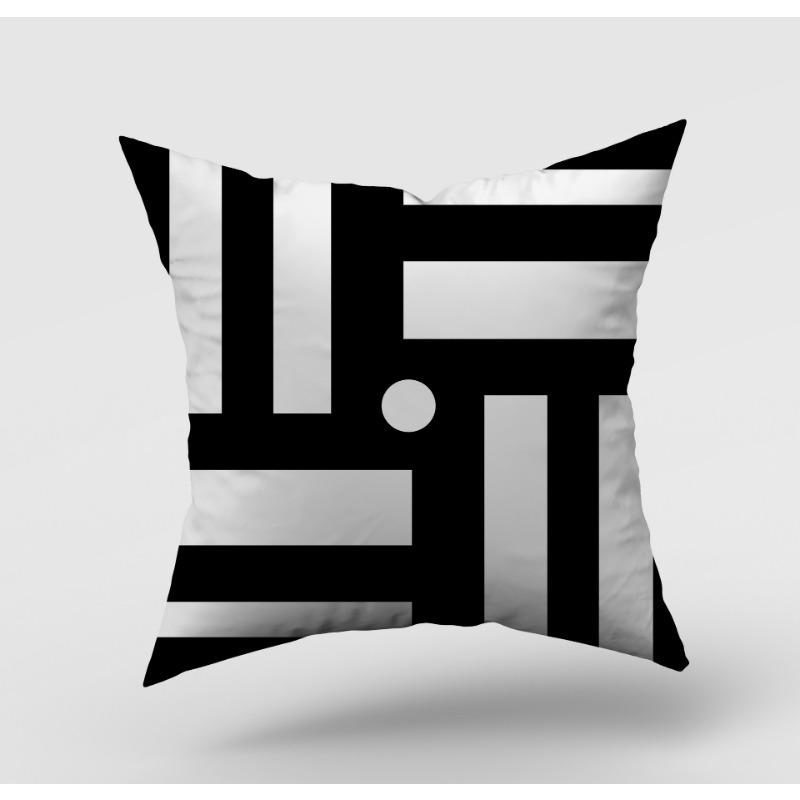 Modern Simple Black and White Geometric Pillow Case Home Sofa Pillow Cushion Cover