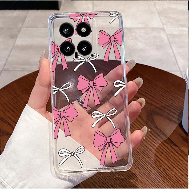 For Xiaomi Mi 14 / 14 Pro Clear Case Luxury Cute Love Rabbit Funny Ultra Slim TPU Silicone Soft Back Cover For Mi14 14Pro Casing