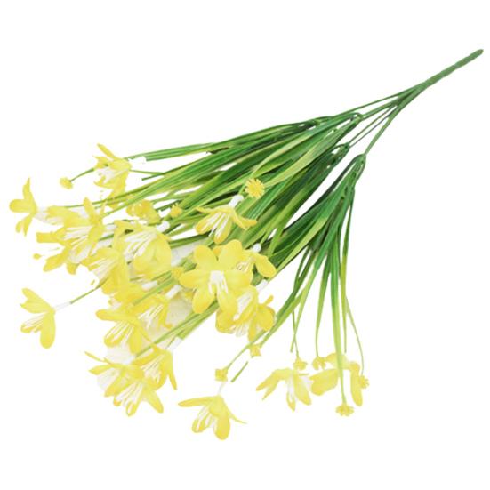 

Искусственная ветка цветка орхидеи со стеблем 7 вилок для дома, свадьбы, вечеринки, цветочная композиция из искусственных нарциссов жёлтый