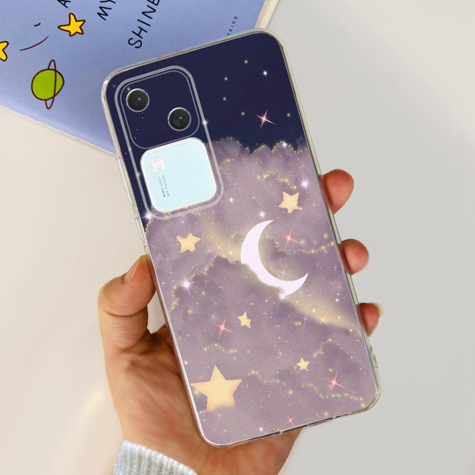 For Cover Vivo S18 5G Phone Case Initials Letter Soft Silicone Back Shell For Vivo S18 Pro Coques Bumper Transparent VivoS18 Pro