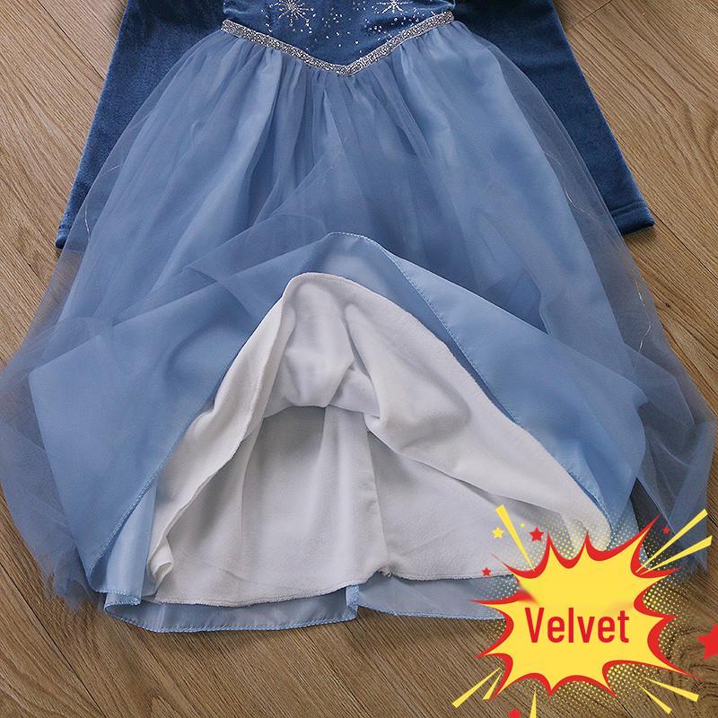 Fleecegefüttertes Eisköniginnenkleid für Mädchen - Winter, Halloween & Weihnachten