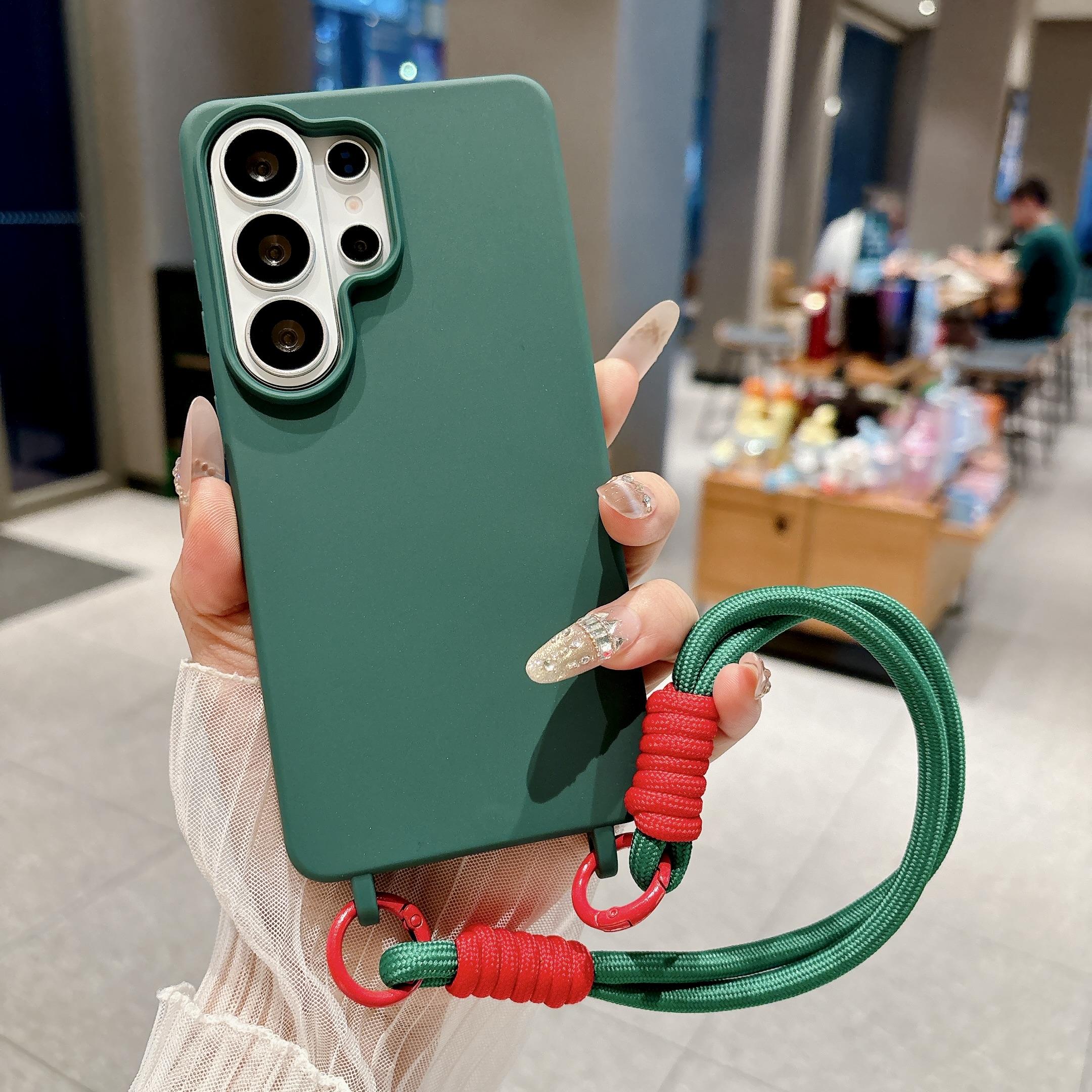 

Soft Silicone Lanyard Rope Candy Case For Samsung Galaxy S26 Edge S25 S24 S23 Ultra Plus FE A17 A07 A56 A36 A26 A55 Cover Galaxy S25 FE