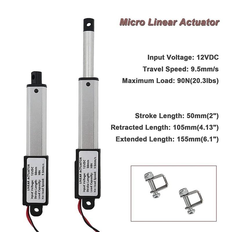 2 Inch 12V 9.5mm/S Electric Waterproof Actuator Motor Electric Push Rod Linear Actuator Stroke Micro-Linear Actuator