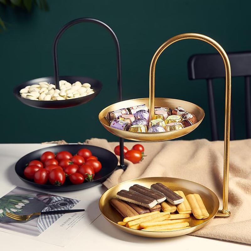 Ruhan Light Luxury Gold Fruit & Candy Tray Set