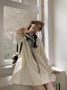 Large Size Women's Clothing Fat Mm Korean Sweet Loose Design Feeling Contrasting Color Lace-up Age-reducing Doll Long-sleeved Dress Women