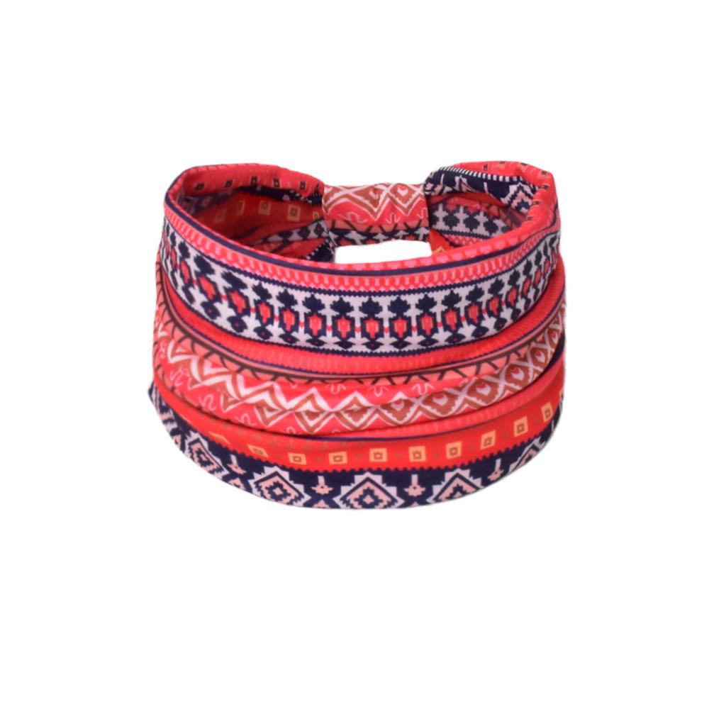 Women's Paisley Sport Yoga Headband - Sweat-Absorbing, Elastic Cotton, Bohemian Style