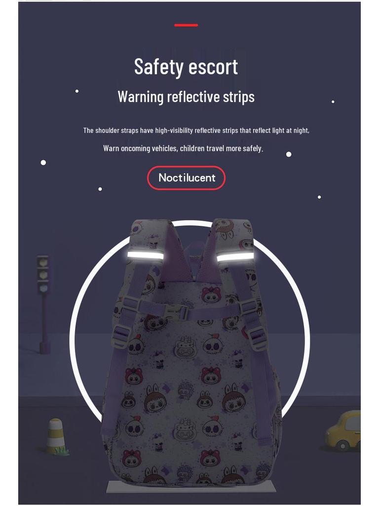 Dětský kreslený batoh Labubu: Velká kapacita pro chlapce a dívky ze základní školy, roztomilý design s dvojitými ramenními popruhy