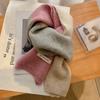 Color Matching Knitted Wool Scarf Women's Dual-Purpose Thick Warm Scarf