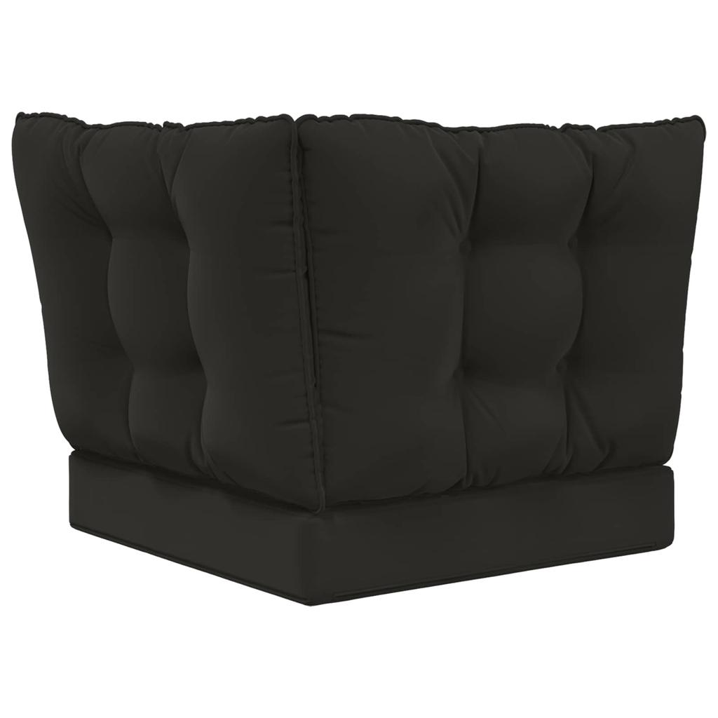 Outdoor Sofa Cushions 3 Pcs Black Polyester