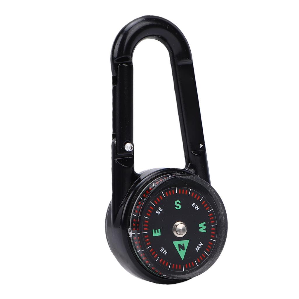 Keychain Compass with Built in Thermometer Small Pocket Carabiner Clip On Compass Navigation Tool for Backpack Hiking