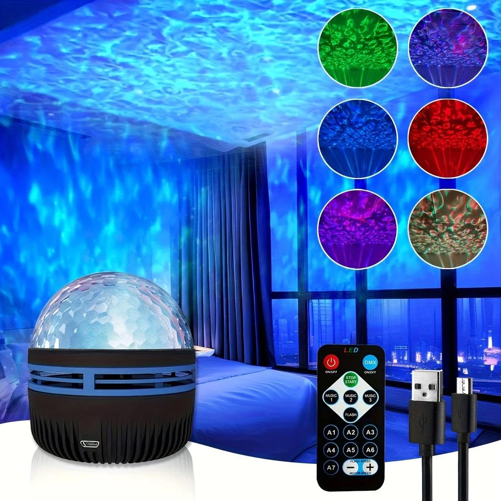 New Galaxy Projector Aurora RGB 5V Auto Rotating Sound Activated DMX Remote Control Home Theater Room Decorations Night Lights