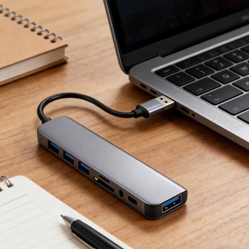 8-in-1 High-Speed USB Splitter & Audio Hub Dual-Head Multi-function Docking Station