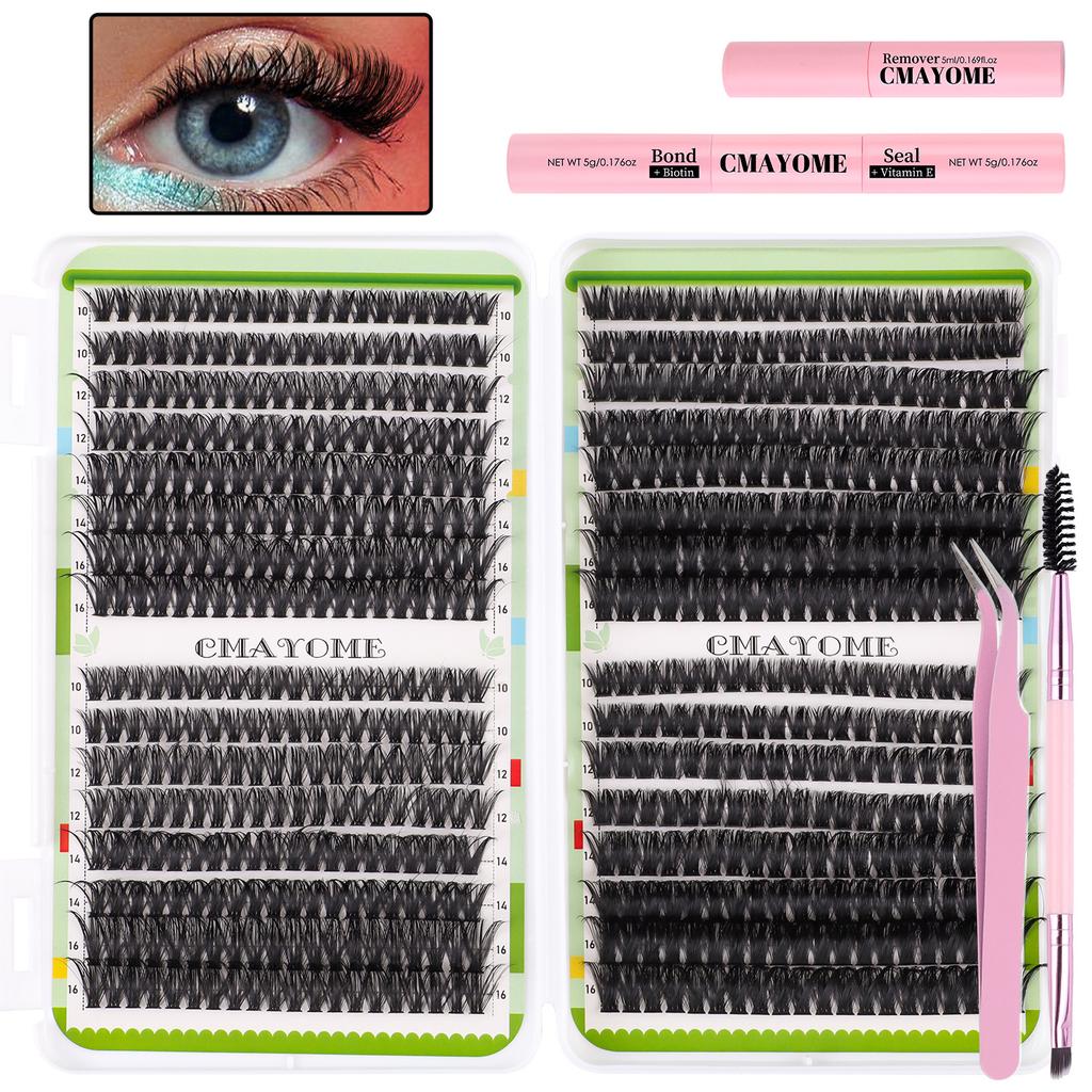 Diy Segmented Single Cluster Of Hair 10-16Mm Large Capacity D Roll Eyelash Glue Set