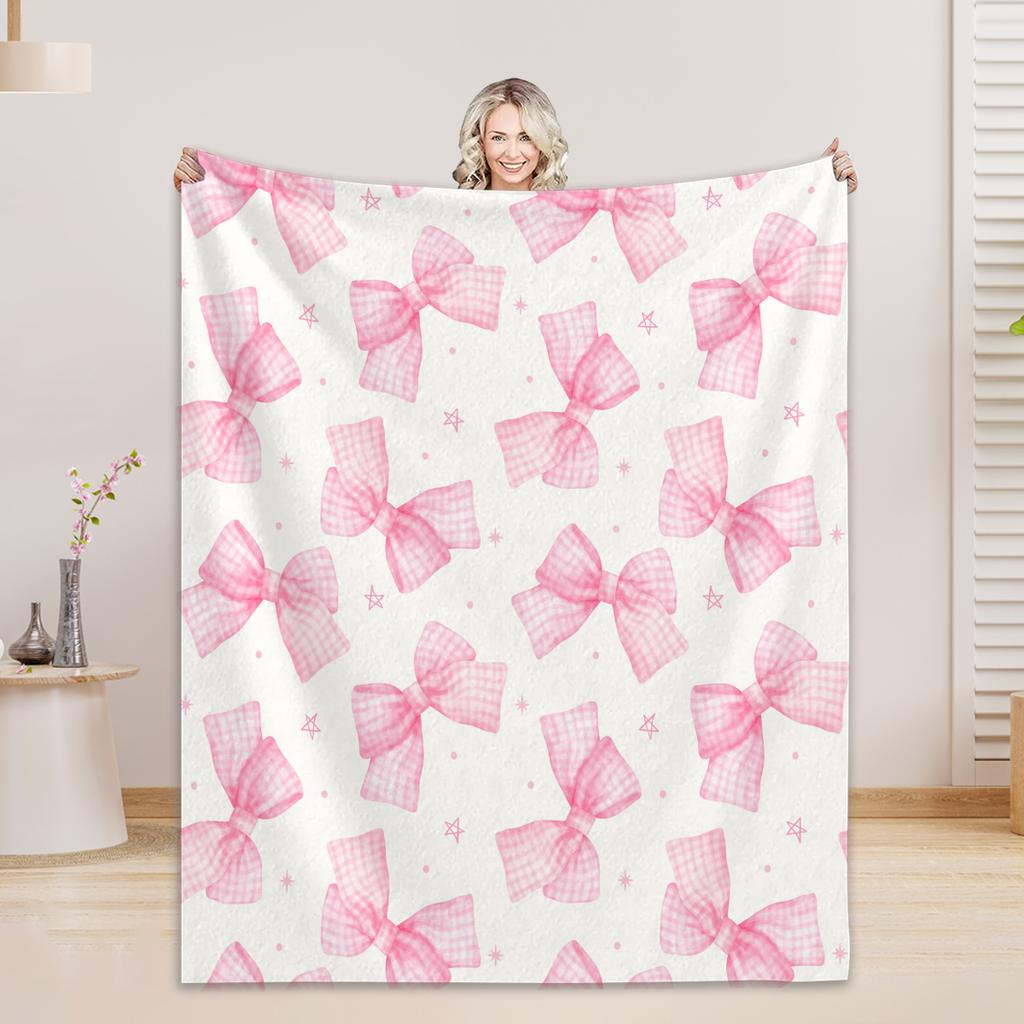 Bow Blanket For Boys Girls - 4 Sizes And 30 Plus Colors Custom Bow Blanket Gifts for Relatives And Friends