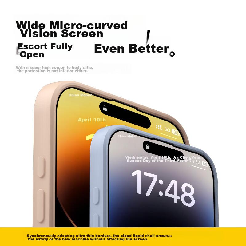 IPhone 14 Pro Case, Apple 14 Pro Protective Cover, Skin-Friendly Liquid Silicone Magnetic Full-Coverage Soft Case Protective Cover, Midnight Black