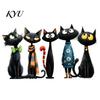 Removable Window Murals Halloween Cartoon Black Cat Static Sticker, PVC Decorative Cute Wall Stickers Decal, Waterproof Glass Clings for Living