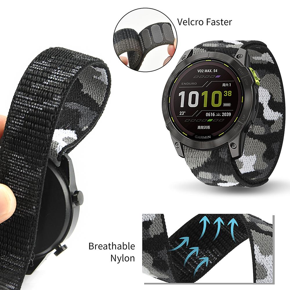 22mm 26mm Klettverschluss Nylon Armband für Garmin Epix Gen2 Fenix 7 7X Fenix 6Pro 5XPlus/Forerunner 955 965 MARQ Enduro 2 Uhrenarmband