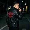 European size leather jacket men's thick autumn and winter coat men's new slim fit European and American trendy washing casual