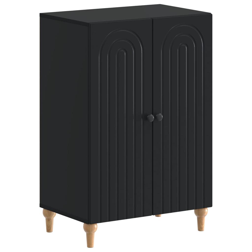 Shoe Cabinet ALKMAAR 59.5 X 39.5 X 90 Cm Engineered Wood Black
