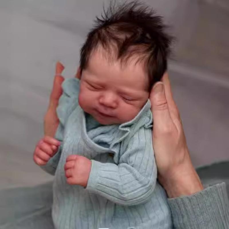 Bambole Reborn Neonato Realistiche da 19 Pollici Pascale Bambola Realistica Addormentata Fatta a Mano Capelli Impiantati Simulazione Bambola per Bambino Corpo in Tessuto Morbido Bambola Rinascita