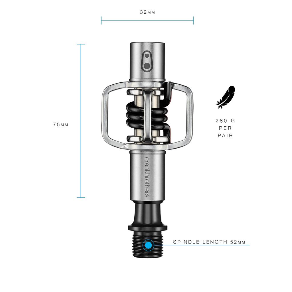 Crankbrothers Eggbeater 1 Silber Schwarz Pedale, (0296750001)