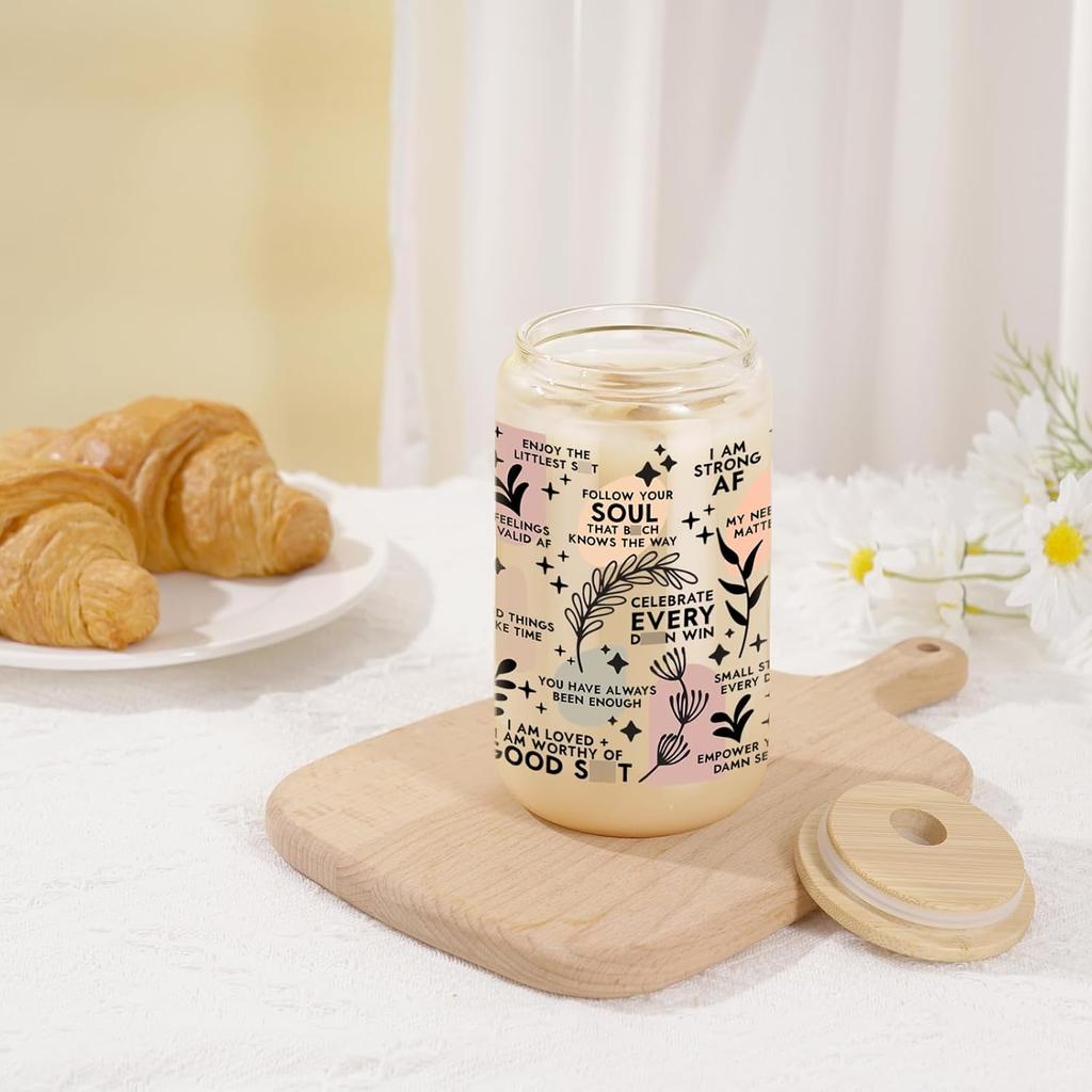 Coolife Positive Daily Affirmations Cup, Mental Health, Funny Sobriety, Self Love, Inspirational, Break up, Christmas, Motivational Gifts for Women,