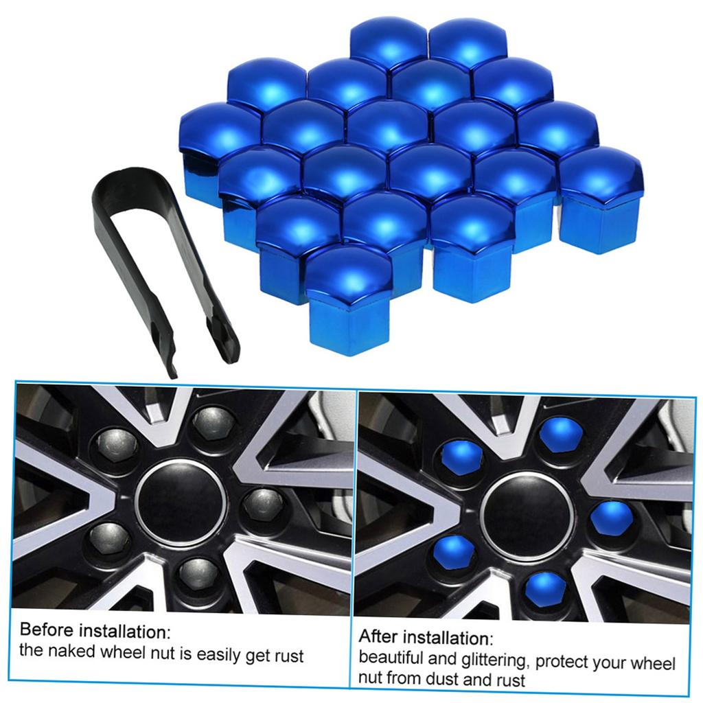 20pcs Universal 17mm Wheel Nut Covers Lug Nut Caps Screw Protector