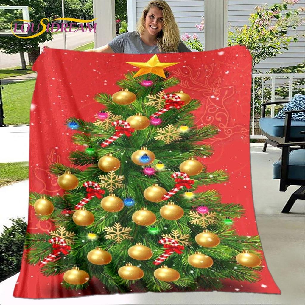 Frohe Weihnachten Neujahr Cartoon-Decke, Flanelldecke, Überwurfdecke, weiche warme Decke für Wohnzimmer, Schlafzimmer, Betten, Sofa, Geschenk